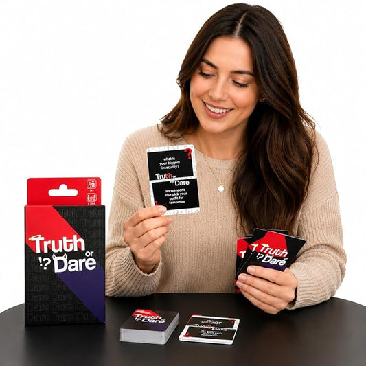21073 Truth or Dare Card Game for Teens & Adults, 50 Fun & Spicy Challenge Cards for Parties, Birthday Games, College Nights, Couple Trips & House Parties, Hilarious Ice Breaker Card Game
