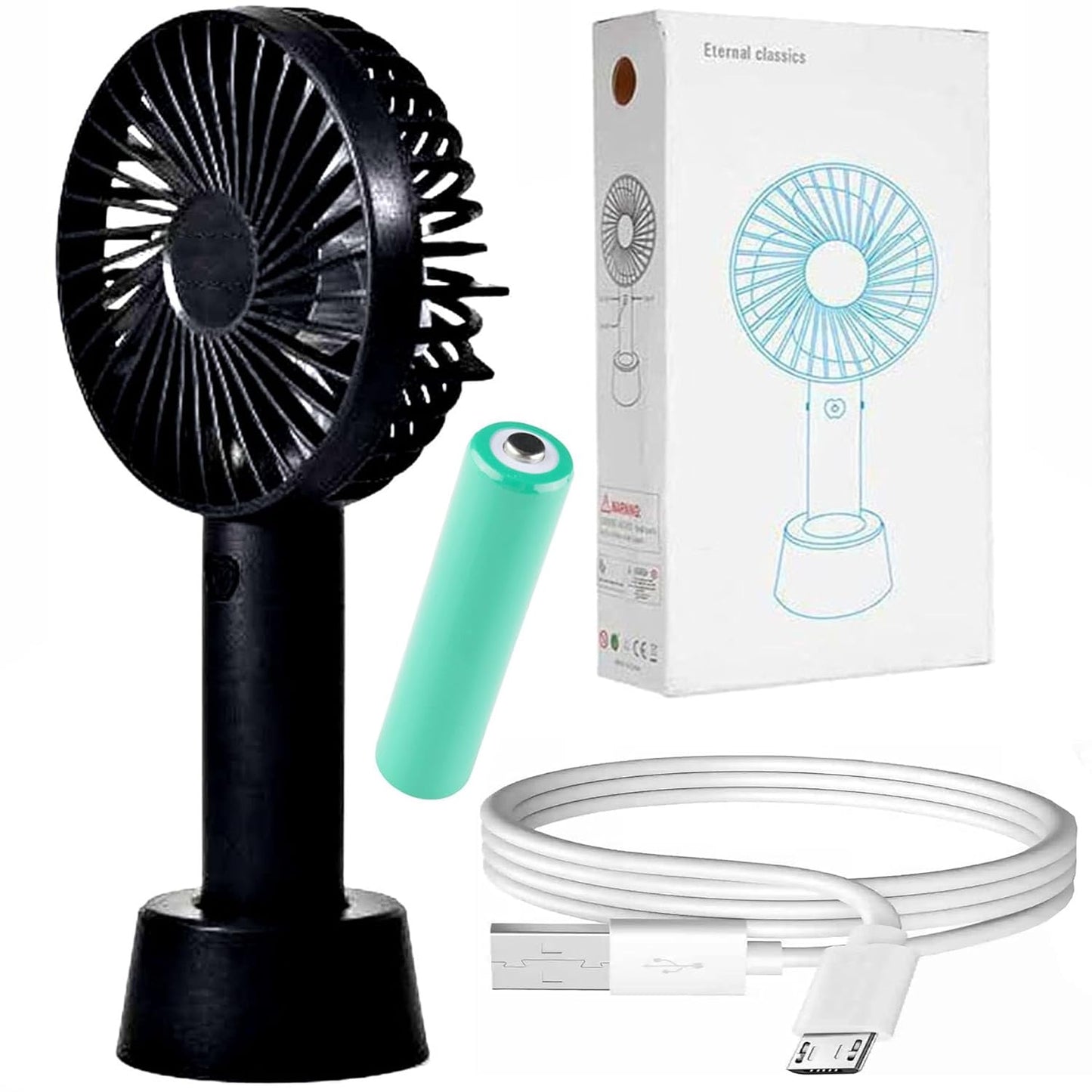 20328 Mini Portable USB Hand Fan | Rechargeable Battery Operated | Summer Cooling Mini Fan with Standing Holder Handy Base For Home Office Indoor Outdoor Travel.
