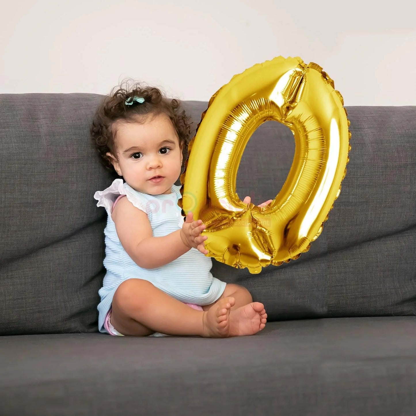 9049 (10 pcs) Number 0 Foil Golden Balloon