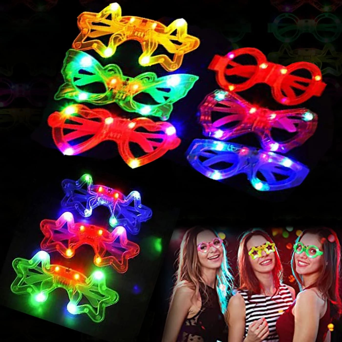 20117 Flashing LED Light Up Goggles Glasses Toy Party Blinking LED Light Glasses Party Sunglasses Flashing Light Up Goggles/Glasses for Kids