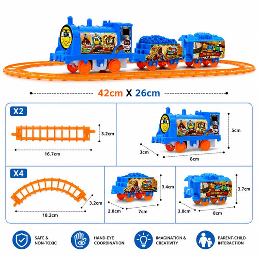 ZY-877-33 Battery Operated Train Set for Kids with Track | Electric Motorized Toy Train | Toy Train with Track Set for Boys Girls | Train Track Set for Kids Indoor Gift