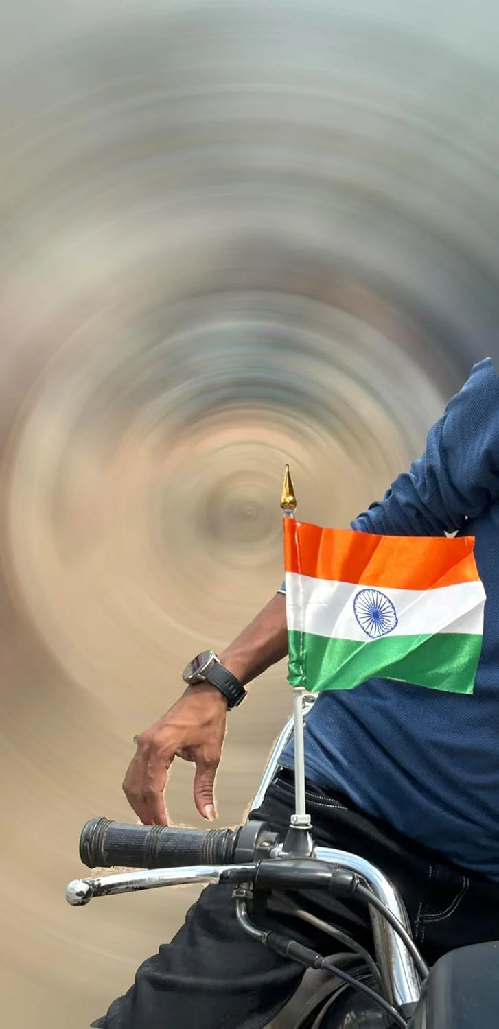 10228 Tricolor Roto Flag with Stand for Bikes set of 10 flag