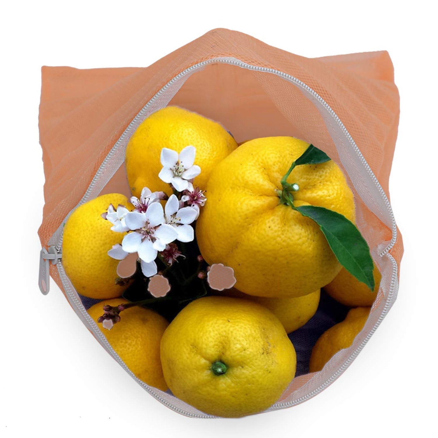 20372 {Pack of 4} Multi Purpose Fridge Storage Bags for Fruits and Vegetables, Reusable and Washable Produce Net Bags