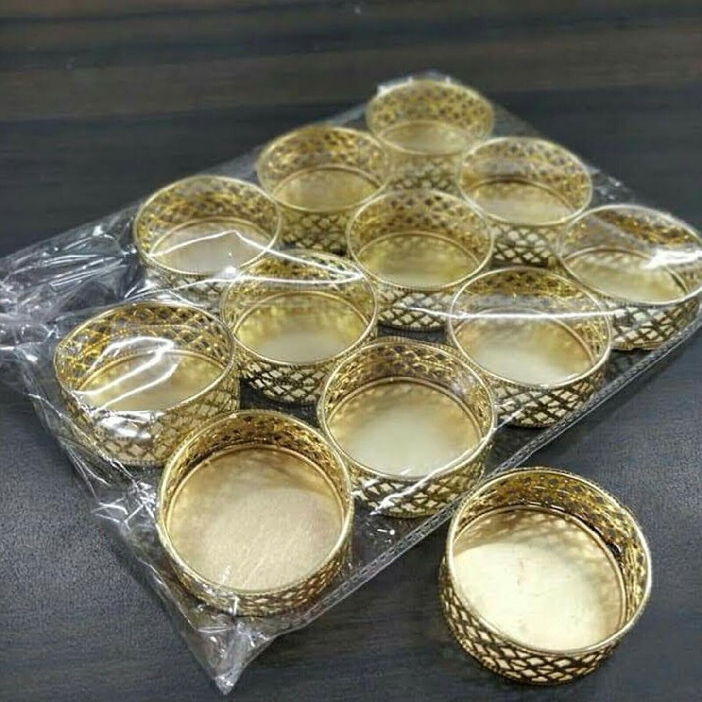 1054 Metal Candle Holder Stands Round for Pooja thali Decoration