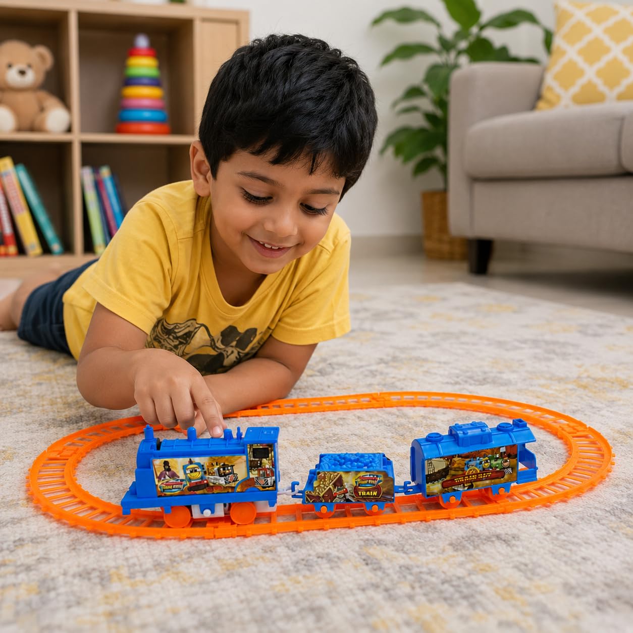 ZY-877-33 Battery Operated Train Set for Kids with Track | Electric Motorized Toy Train | Toy Train with Track Set for Boys Girls | Train Track Set for Kids Indoor Gift