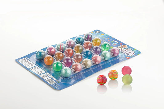 10675 Crazy Bouncing Balls, 24 Bouncing Balls in Card for Kids, Colorful Crazy Balls for Kids