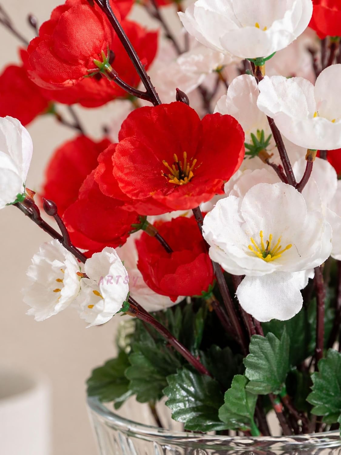21088 Artificial Flowers Cherry Blossom Flower Bunch (Muticolor)