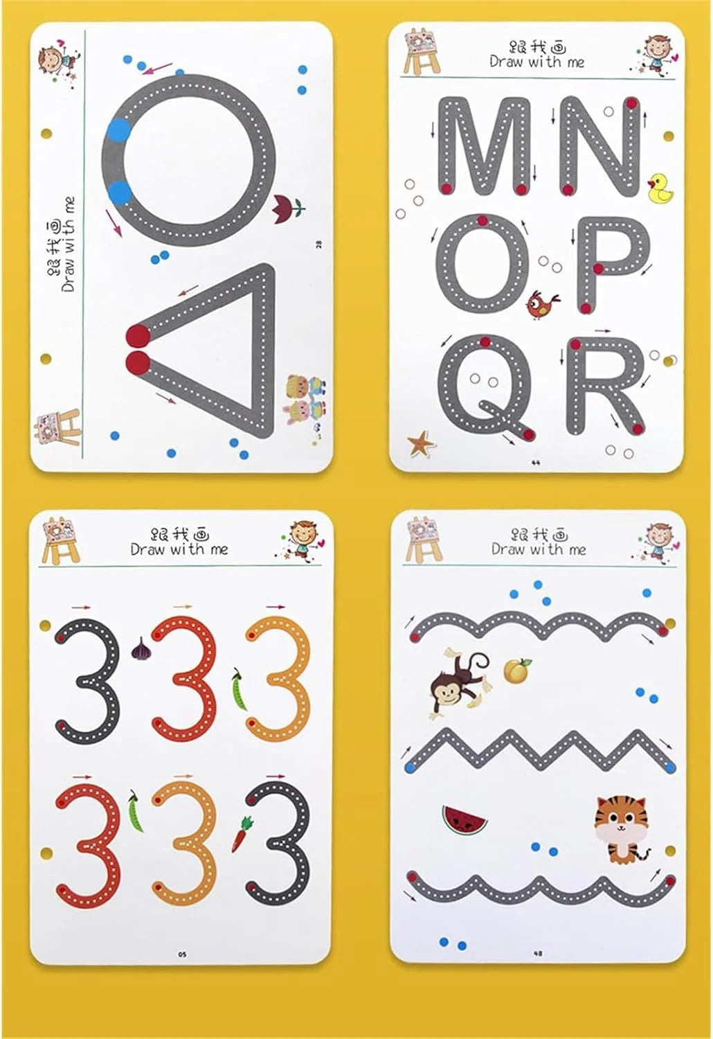 CK034 Magical Tracing Workbook Set, Hand Writing Pen Control Training Book for Learning to Write The Alphabets & Numbers, Preschool Educational Reusable Learning Book for Kids {32 Pages}