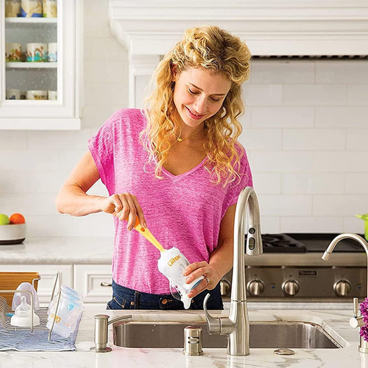 10794 3 in 1 Multifunctional Cleaning Brush, Soft Sponge Cup Cleaning Brush with Long Handle, Multipurpose Bottle Cleaner