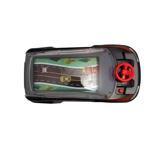 470 Hand-Held Portable Car Adventure Game Machine Speed, Children’s Toy Manual Puzzle Simulation Racing Machine Steering Wheel ( Colour Red and Black )