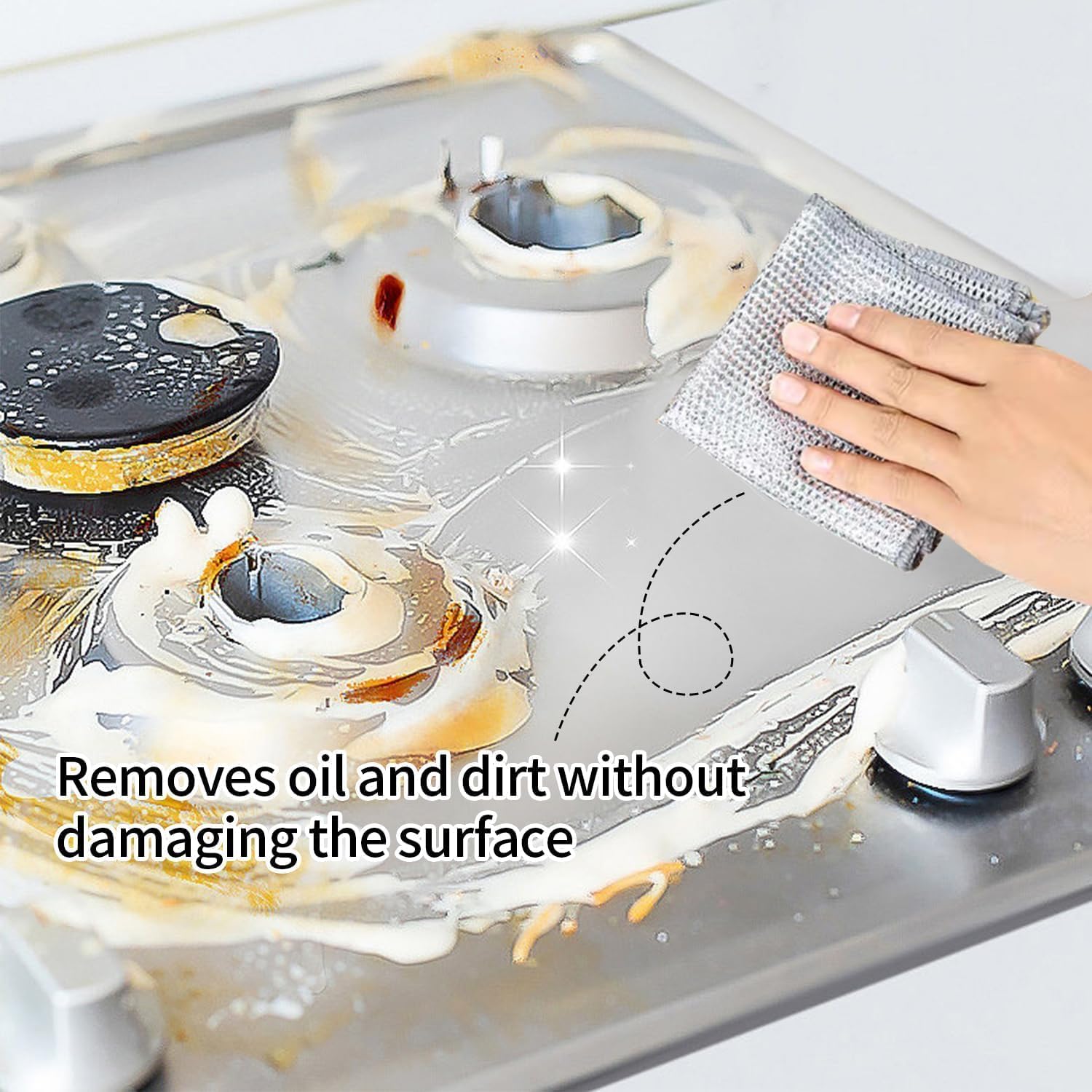 20204 {Pack of 10} Non Scratch Dish wash Cloth 5 Pack Double Layer Heavy Multipurpose Wire Dishwashing Rags for Wet and Dry