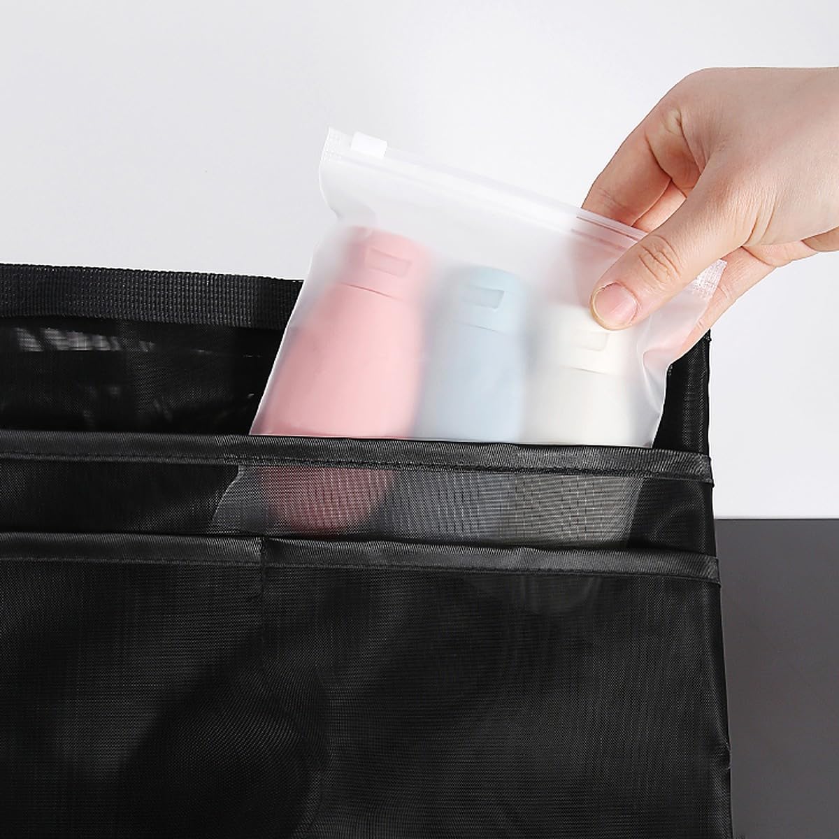 20739 (3 PCS) Travel Bottle Set 60ml Empty Silicone Plastic Shampoo Shower Gel Lotion Refillable Liquid Container Squeeze Cosmetic Portable Tube Small Size Leakproof for Travelling