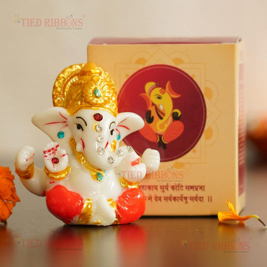 21129 Best Handicraft Crystal Two Face Ganesha Statue for Car Dashboard Idols | Home Temple Decoration | Ganesh Idol | Ganesh Chaturthi Decoration