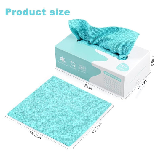 21138 Safe-X Microfiber Cleaning Cloth, Reusable Cloth Wipes for Home Kitchen & Office | Strong Absorbent Cleaning Cloth with Dispenser Box, 20 Pcs, 20x20 Cm