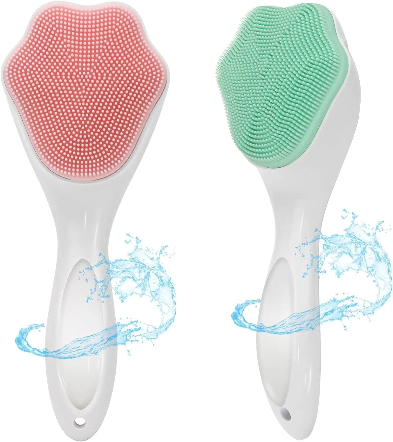 10797 Silicone Face Scrubber Exfoliating Brush, Manual Handheld Facial Cleansing Brush