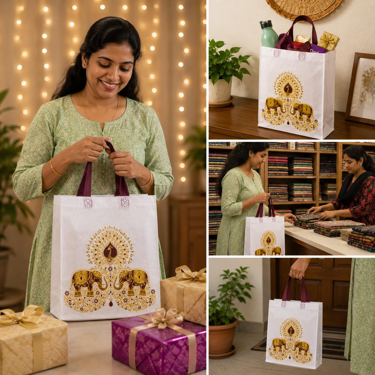 21364 Anbali - Return Gift Bags Medium Size | Gift carry bags for keeping Gifts | Giting bags for house warming, Babyshower, Birthday, Anniversary