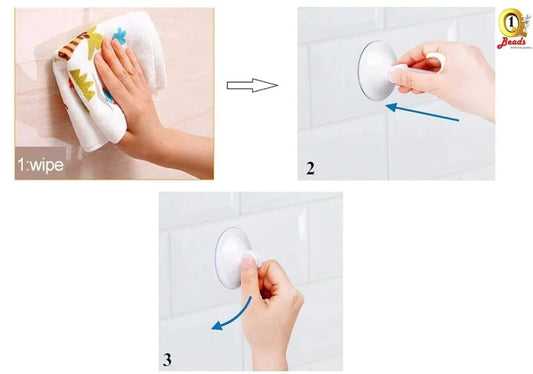 10956 Reusable Glass Vacuum Hook for Glass/Mirror Surface 65 mm Diameter -Jumbo Size Suction Vacuum Hook (White) – Pack of 12 Pcs