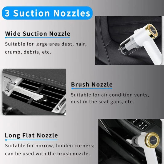 10392 Handheld Vacuum Cordless, 9000Pa Strong Suction, 90°Foldable Mini Portable Vacuum Cleaner, Rechargeable and Lightweight Hand Vacuum with LED Light for Car/Home/Pet Cleaning(White)