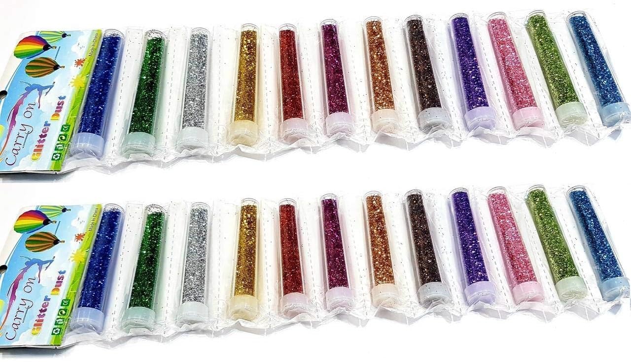 21181 {Pack of 12} Glitter Sparkle Powder Glitter Dust of Colors for Arts & Crafts, Scrapbooking, Paper Decorations and Other Activities Return Gift for Kids-Multicolor