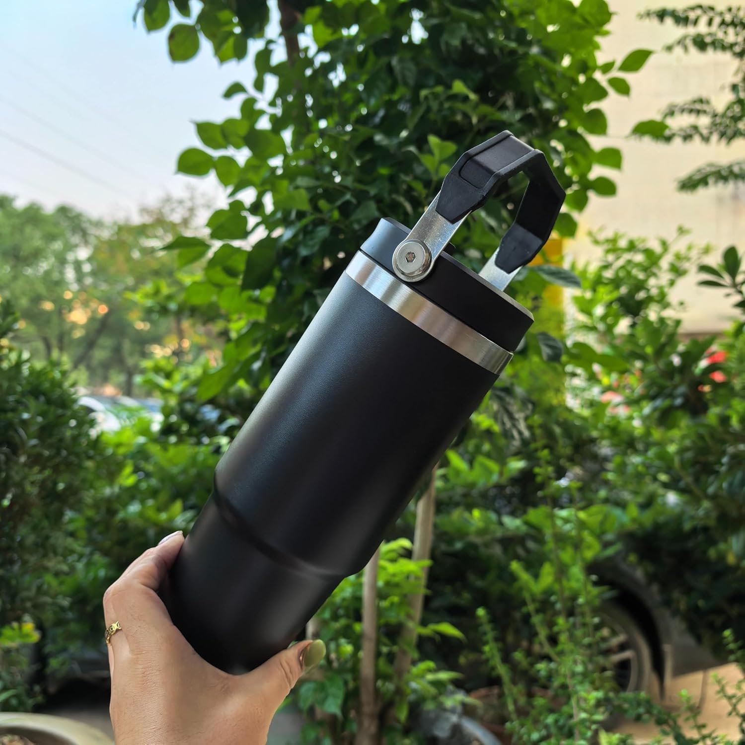 20700 Insulated Travel Tumbler, Stainless Steel, Ergonomic Handle, Straw Lid, Vacuum Insulated for Hot and Cold Drinks, Outdoor Adventure Mug