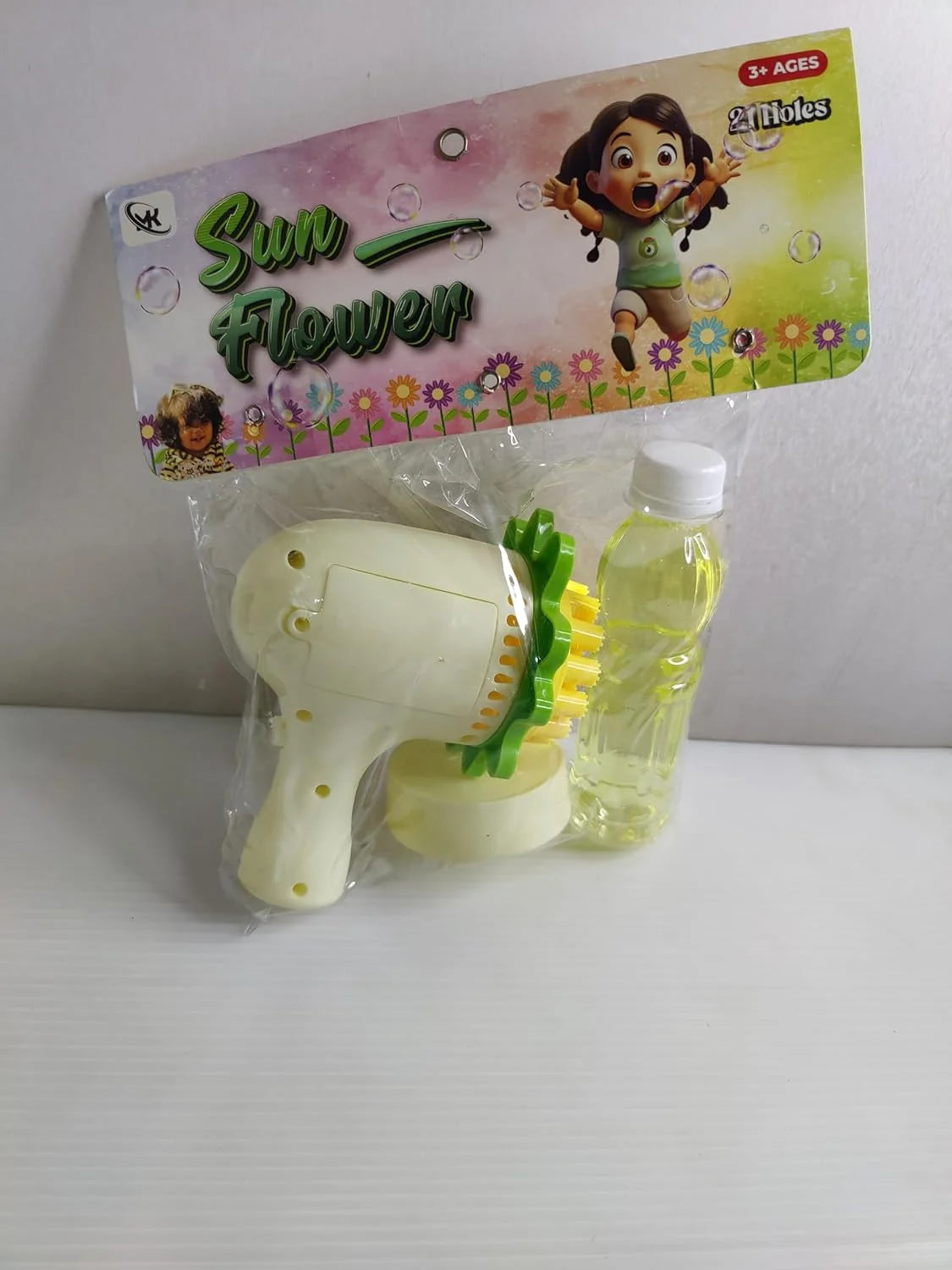 TL-101 Sunflower Bubble Gun Fun Blaster for Kids | 21 Holes Battery Operated Bubble Gun