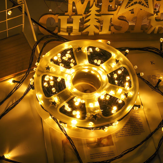 21255 LED String Lights | 196 Warm White Pixel LEDs on Reel | Plug-in Copper Wire Fairy Lights for Diwali,