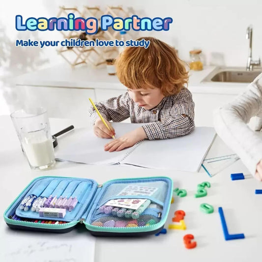 5978 Stationary Pen Pencil Pouch for Kids | 1PCs Monster Truck Hardtop for Boys and Girls Large Capacity Aesthetic Pencil Geometry Box | Cosmetic Printed Zip Pouch Case Birthday Gifts for Children