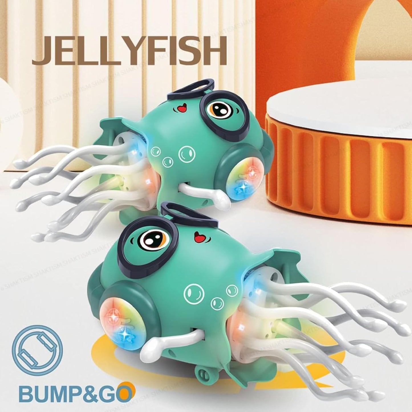 20556 Dancing Jellyfish Toy with Light Up Musical Features and 360 Degree Rotating Tentacles | Automatic Moving Cartoon Jelly Fish Toy for Kids Boys Girls (Multicolor)