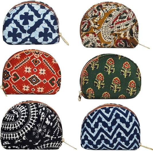 20535  Decorative Silk Clutch Curve Shaped Potli Bag with for Women with Zipper, Potli Bags Multi Colour
