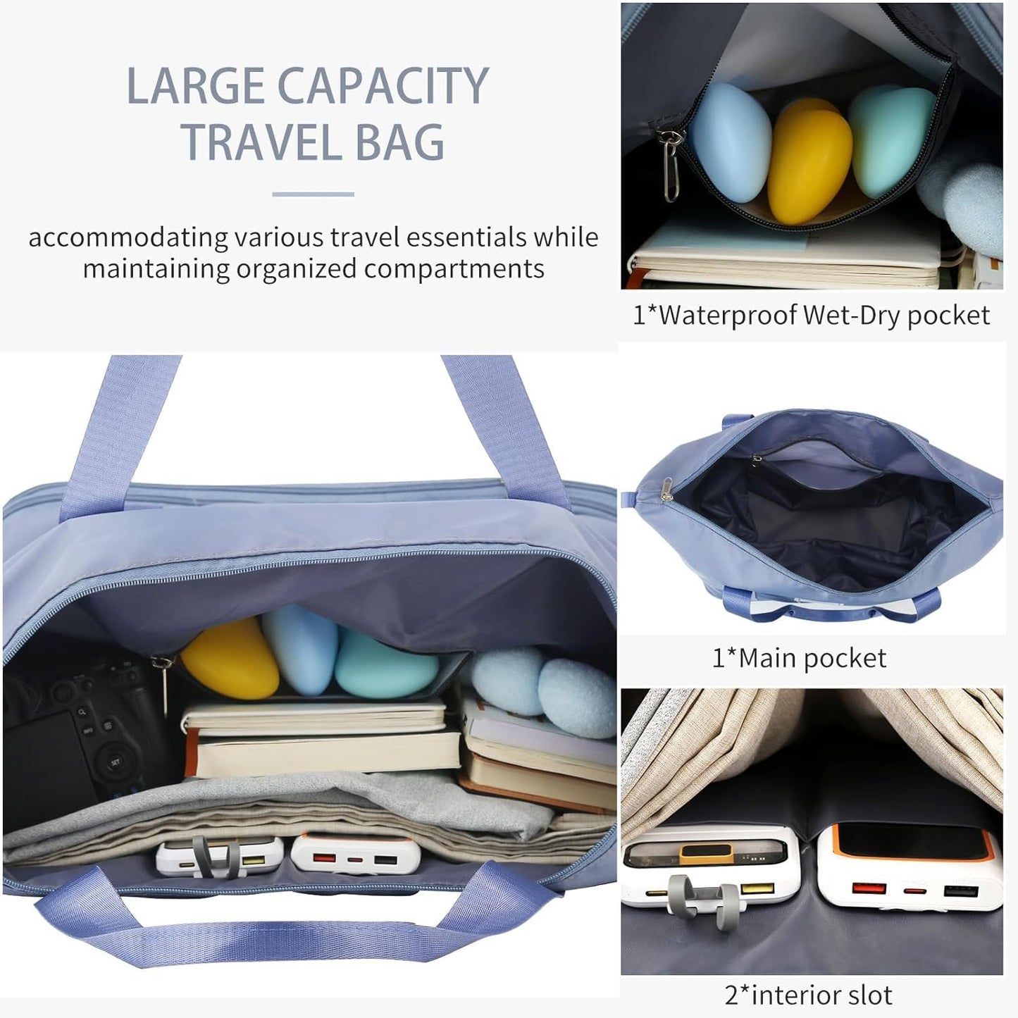 20311 Rolling Duffle With Wheels, Expandable Foldable for Travel, Luggage Carry on With Handle, Large Weekend Bag (Multicolor)