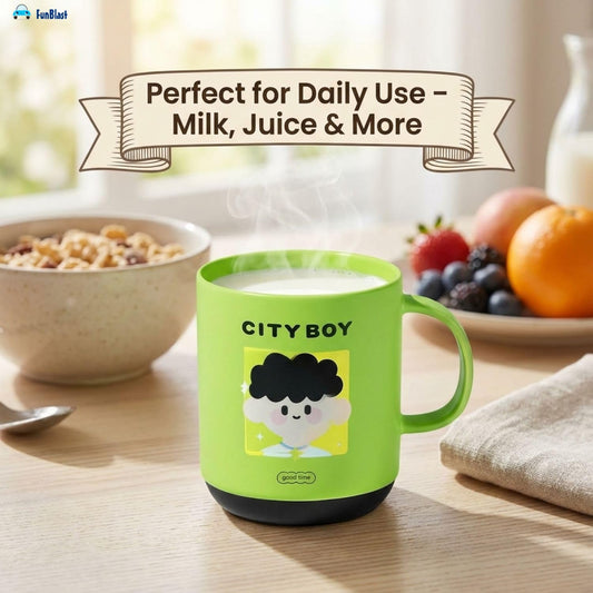 3003 Milk Mug for Kids – 450 Ml; Unbreakable Mug for Kids, Milk Mugs for Kids Unbreakable - Milk Drinking Cup for Kids {Random Design}