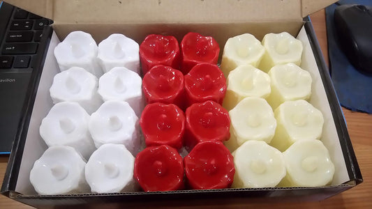 20900 Salvus APP SOLUTIONS Illuminate Every Occasion: LED Tea Light Candles - Battery Operated, Smokeless, Perfect for Home Decor, Birthdays, and Festivals (Pack of 24)