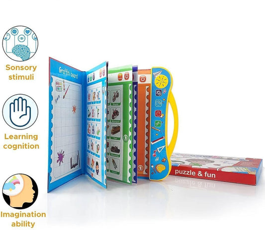3101  Intelligence Book English Letters & Words Learning Sound Book, Fun Educational Toys, Activities with Numbers, Shapes, Animals Phonetic Learning Book