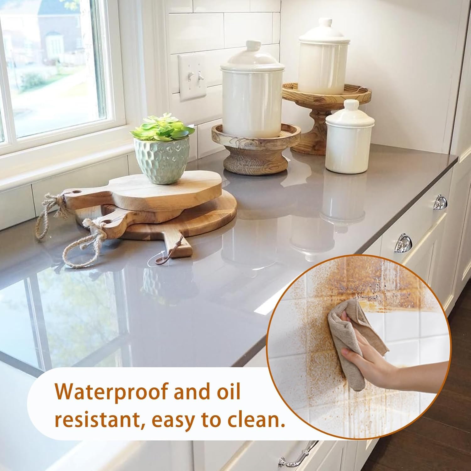 20572 Kitchen Backsplash Wall Protector, Transparent Self-Adhesive Sticker| Heat Resistant, Waterproof Cupboard Sticker for Home-Kitchen Furniture, Oil Proof Clear-Protective Sheet