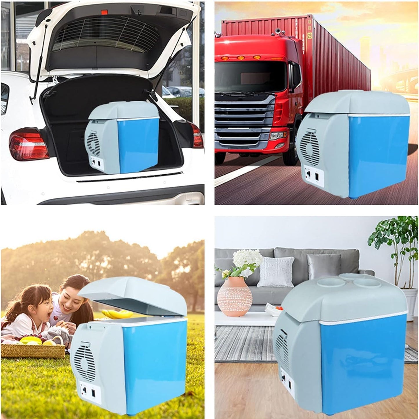 20585 Mini Refrigerator Compact and portable, with 7.5 liters capacity, food grade, with low noise and thick inner lining, suitable for use in the car.