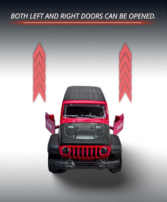 9873 Thar Die-Cast SUV Toy Car – 1:32 Scale Metal Jeep Model with Pull-Back Action & Opening Doors {Random Color}