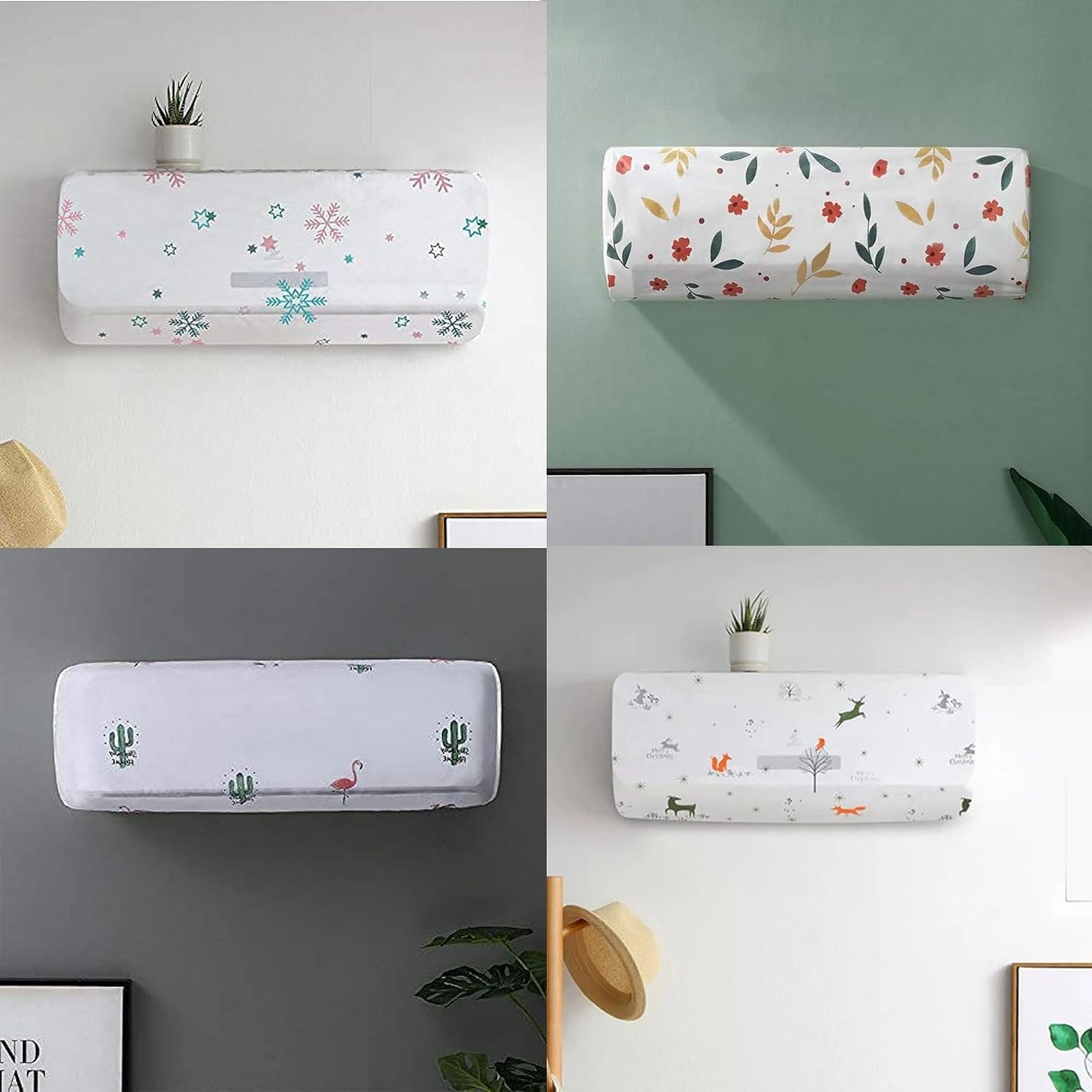 21139 Waterproof Air Conditioner Dust Cover for AC  - Dustproof, Stretchable, Multicolor {Size-110*33*31cm}