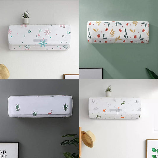 21139 Waterproof Air Conditioner Dust Cover for AC  - Dustproof, Stretchable, Multicolor {Size-110*33*31cm}