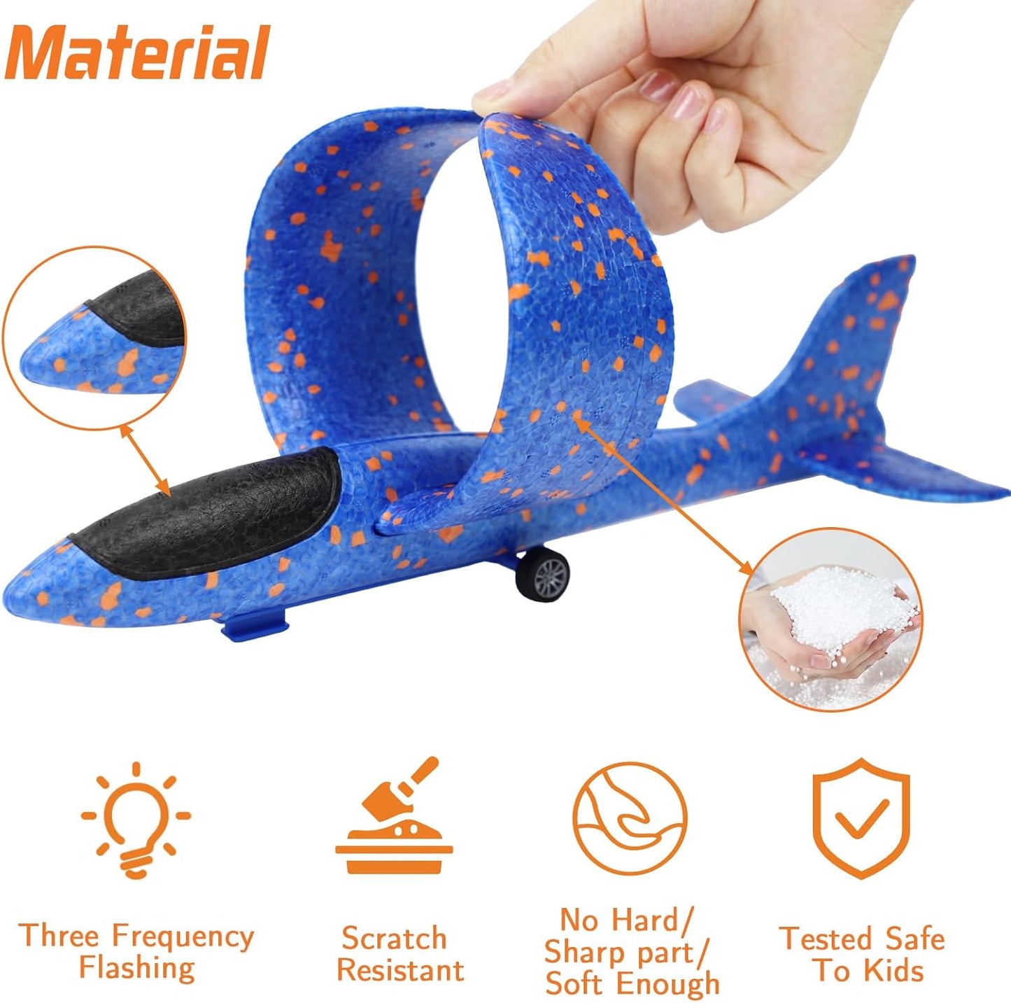 188301 Airplane Toy Children, Toys Polystyrene Plane Launcher for Children, Christmas Gift Plane Toy, Outdoor Gifts for Boys and Girls 3-10 Years