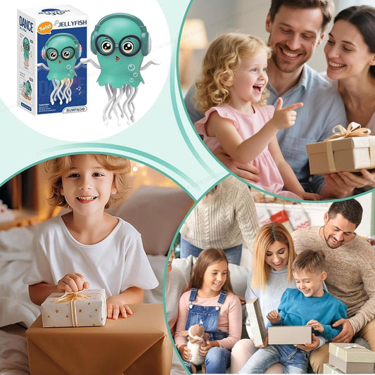 20556 Dancing Jellyfish Toy with Light Up Musical Features and 360 Degree Rotating Tentacles | Automatic Moving Cartoon Jelly Fish Toy for Kids Boys Girls (Multicolor)