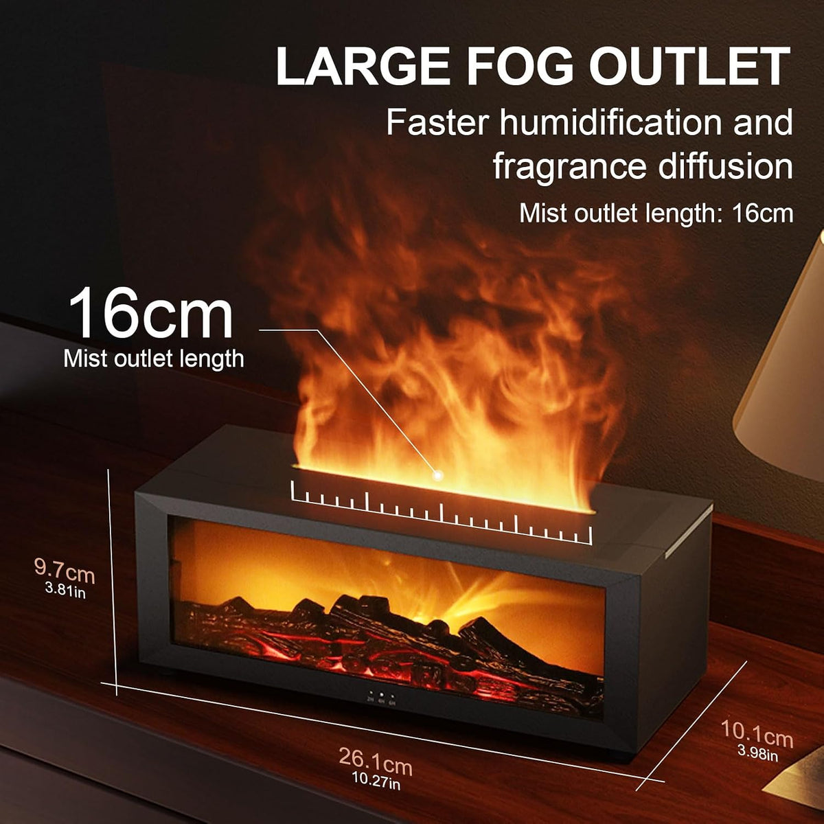 21310 Aroma Diffuser with LED Fireplace, Essential Oil Diffuser with 7 Colors Flame, Humidifier with Remote Control, Scented Oil Diffuser for Room Fragrance
