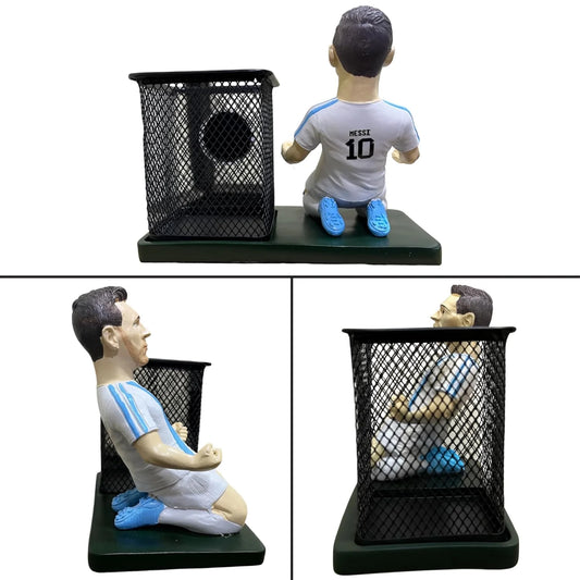 HBC-188830 Messi Pen Pencil Stand | Football Player Pen Pencil Holder for Desk Study Table