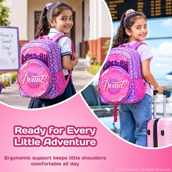 6160 School Backpack for Kids & Teen Girls | Lightweight Waterproof School Bag | Multi-Compartment Bookbag with Padded Straps & Side Pockets Size= 40*30*15