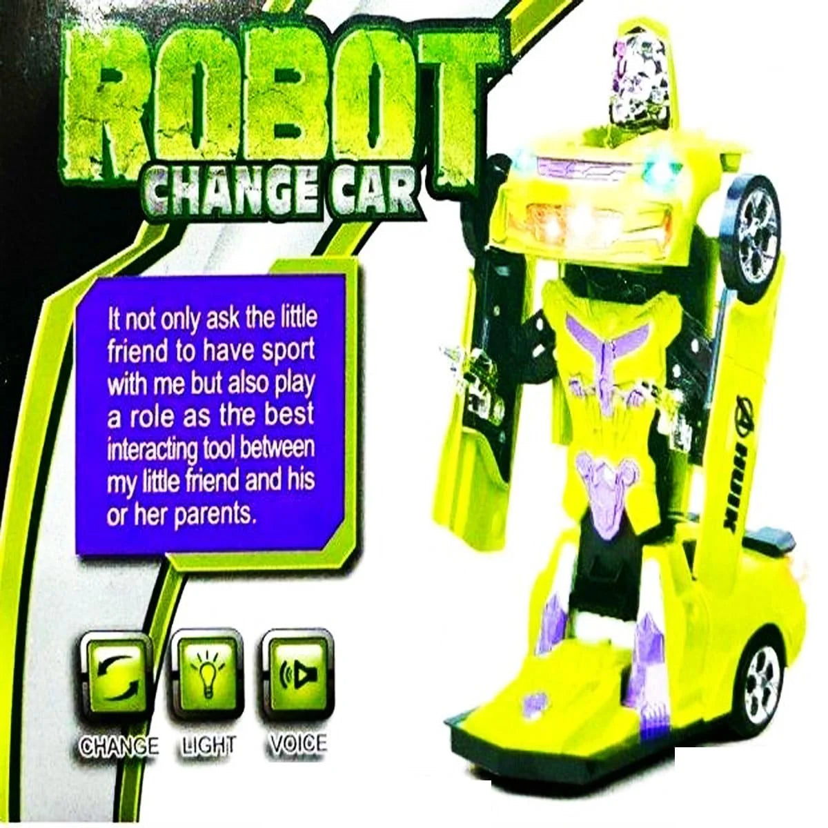 2042A Toy Deform Robot Car for Kids, Go Action 2 in 1 Robot Car with LED Lights Random color’s