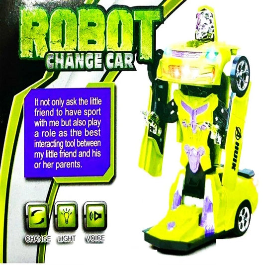 2042A Toy Deform Robot Car for Kids, Go Action 2 in 1 Robot Car with LED Lights Random color’s
