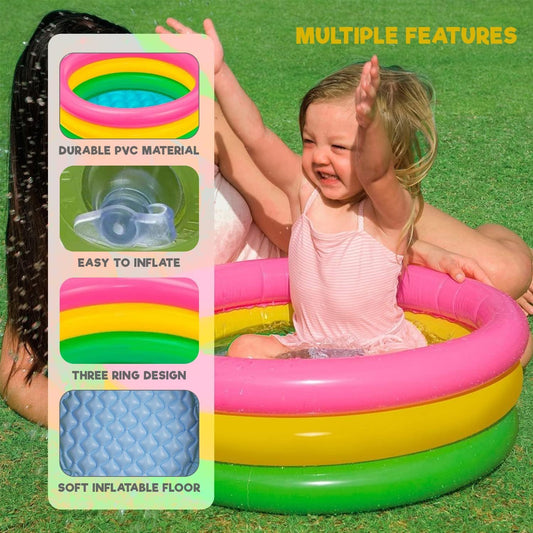58924 Round Inflatable Swimming Pool Bathtub Soft Material Spa Bath Tubs for Kids & Toddlers (Multicolor, 3 Feet