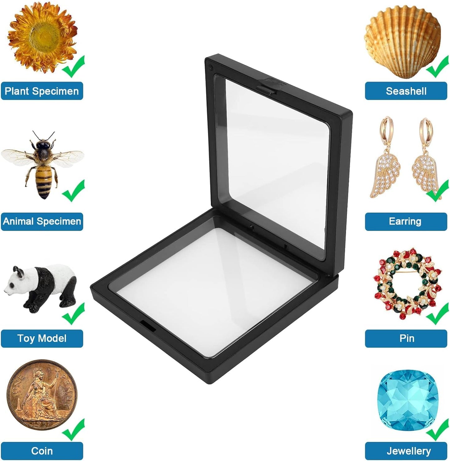 5285 Plastic Floating Case | Transparent PE Film Jewellery Storage Box 7 Cm {Multicolor}