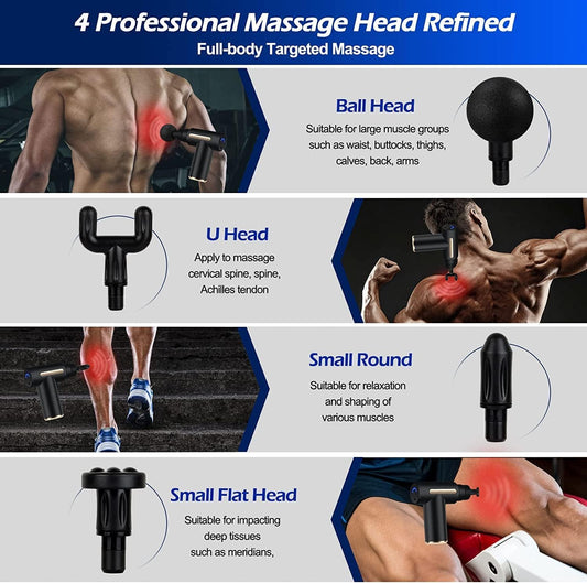 MG-203 Mini Rechargeable Vibration Massage Gun Wireless Muscle Relaxation Professional Fitness Portable Electric Fascia Gun 6 speed {Random Color}