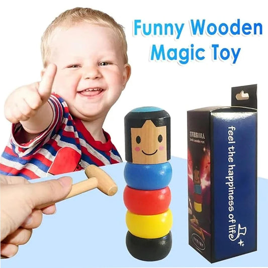 20747 Magic Toy - Immortal Unbreakable Wooden Man Toy Tricks Close Up Stage Props Funny for Teens and Kids