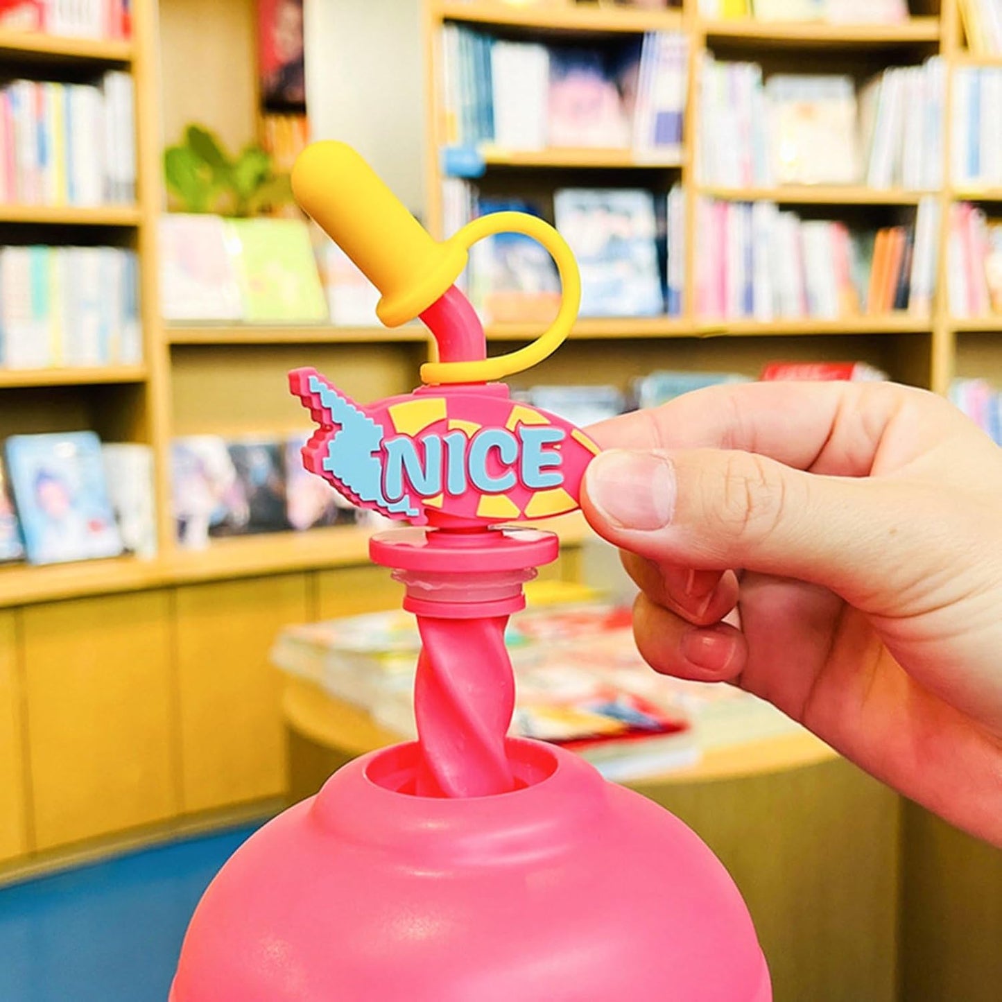 10062 Lucky Water Bottle with Straw for School Kids, Quirky Quote Water Bottle With Stirer | Straw Sipper